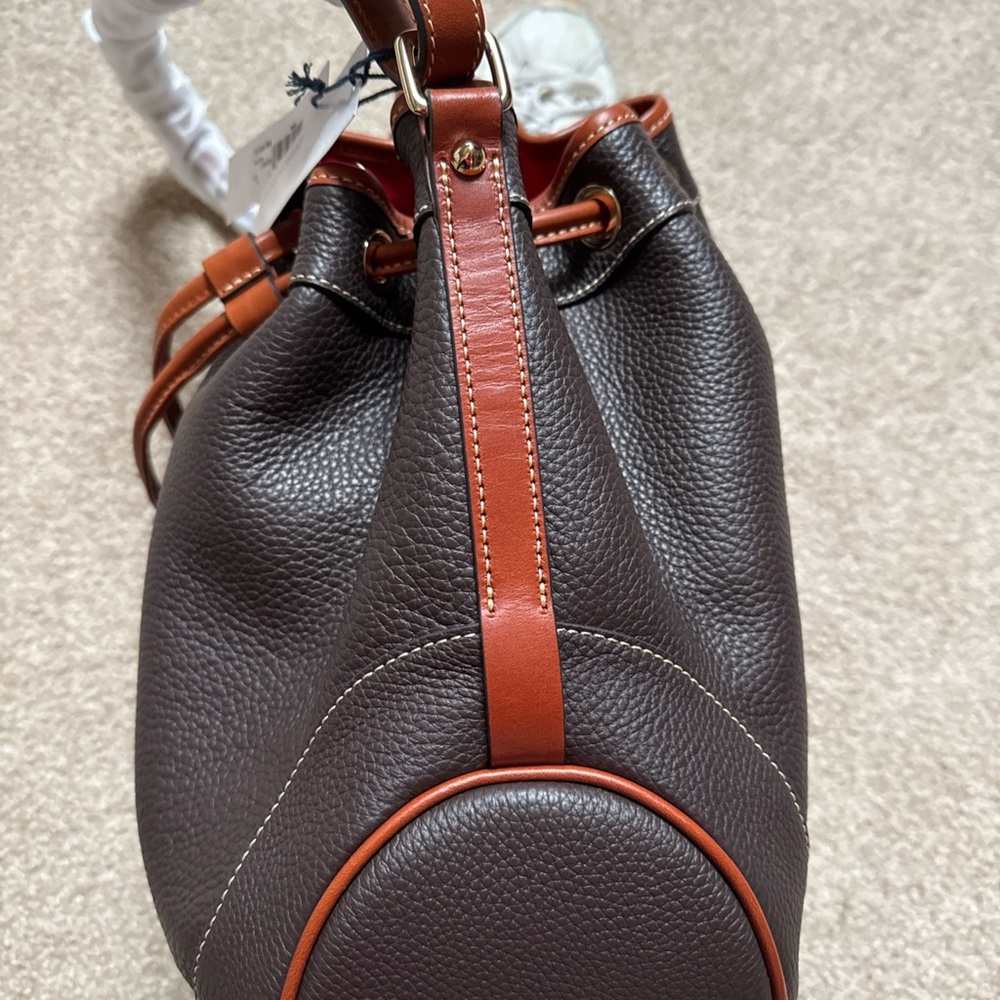 Dooney & Bourke Chocolate Brown Leather Shoulder Bag - Picture 4 of 8